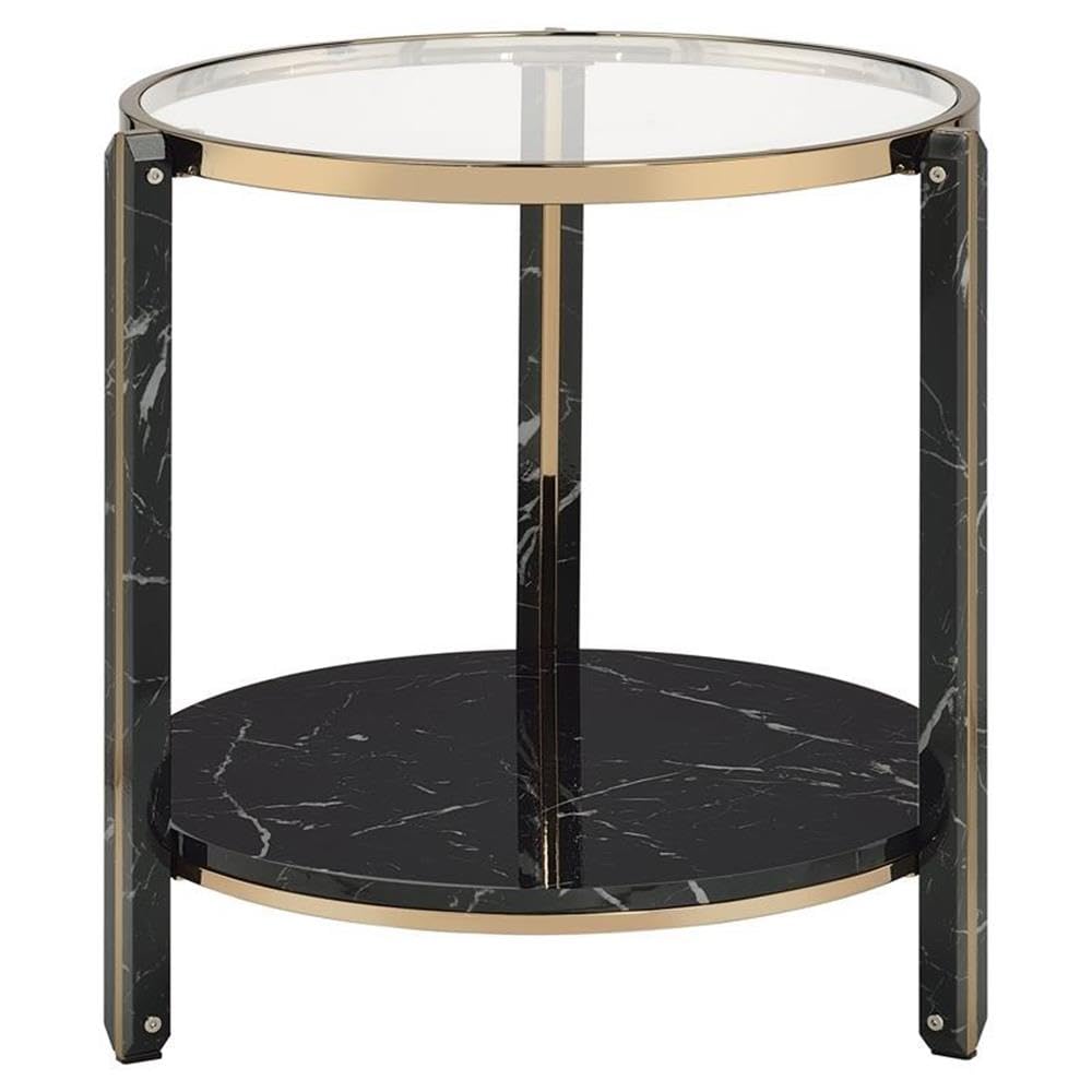 Acme Thistle Round Glass Top End Table