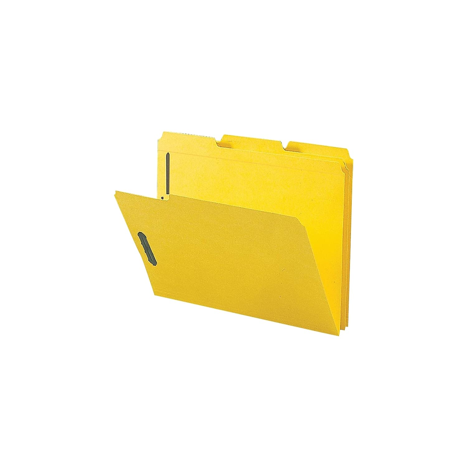 Sparco Sp17270 Fastener Folders,W/ 2-Ply Tab,1/3 Ast Tab,50/Bx,Ltr,Yellow