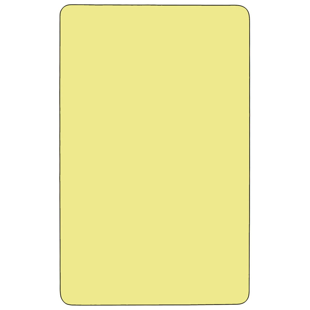 Flash Furniture Wren Mobile 30''W X 48''L Rectangular Yellow Thermal Laminate Activity Table - Height Adjustable Short Legs