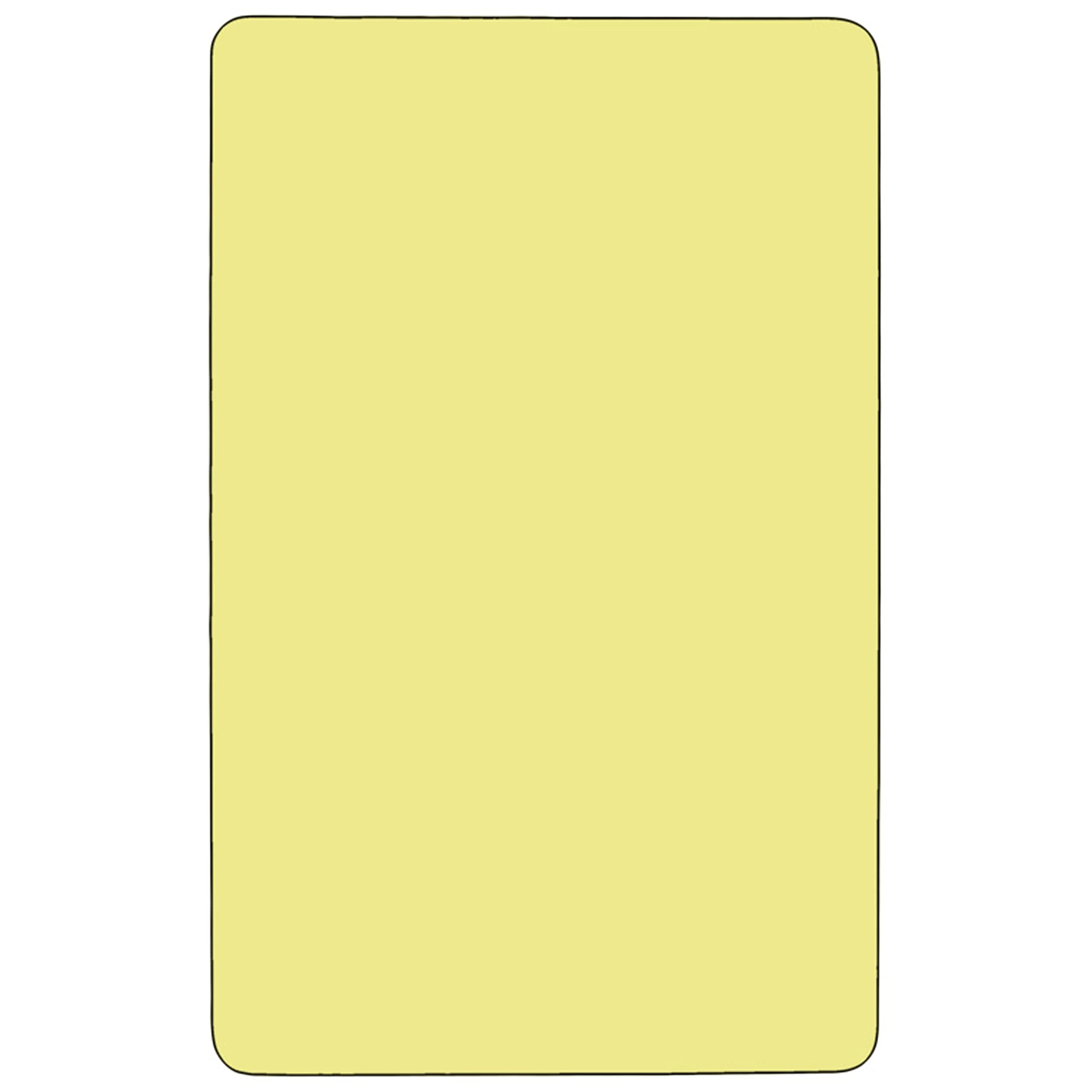 Flash Furniture Wren Mobile 30''W X 48''L Rectangular Yellow Thermal Laminate Activity Table - Height Adjustable Short Legs