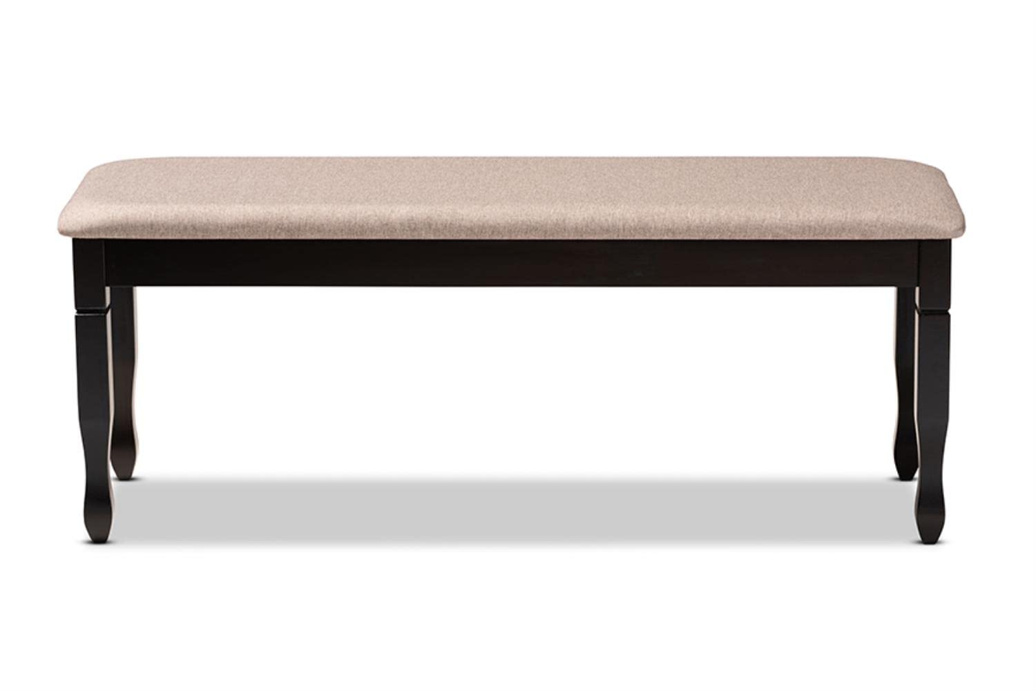 Baxton Studio Corey Modern and Contemporary Sand Fabric Upholstered and Dark Brown Finished Wood Dining Bench