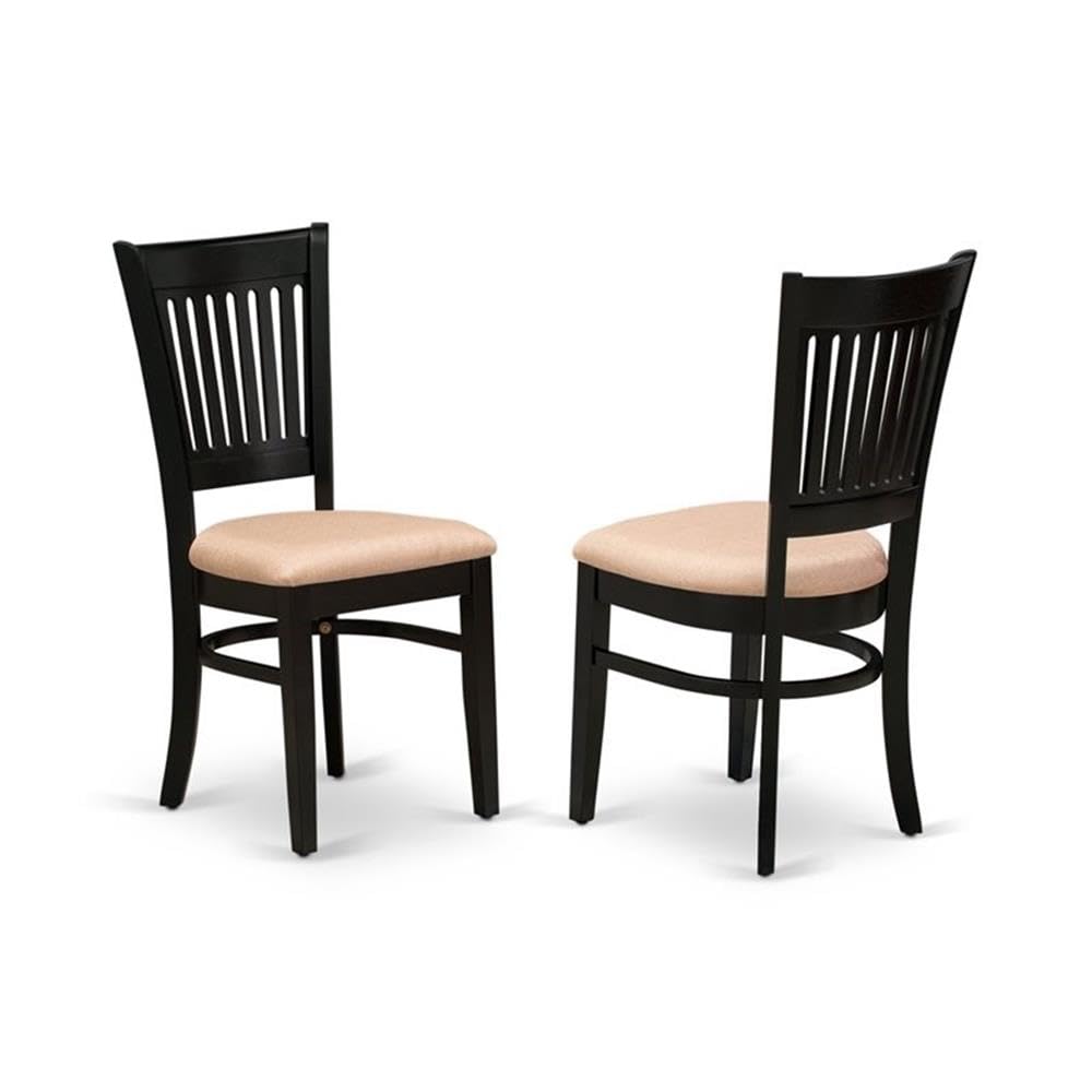 East West Furniture Lgva9-Blk-C 9 Piece Kitchen Table Set Includes A Rectangle Dining Table With Butterfly Leaf And 8 Linen Fabric Dining Room Chairs, 42X84 Inch, Black