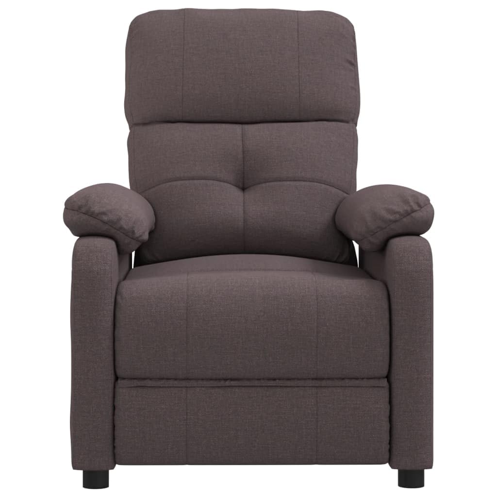 vidaXL Relaxation Massage Recliner Chair - Dark Brown Fabric Upholstery, Adjustable Features, Strong & Durable Construction, Comfortable Padding, Suitable for De-Stressing & Relaxing