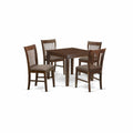 East West Furniture Oxford 5 Piece Dining Set Includes a Square Solid Wood Table and 4 Linen Fabric Kitchen Room Chairs, 36x36 Inch, Mahogany