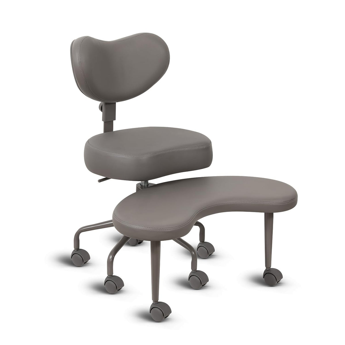 Pipersong Meditation Cross Legged Chair Pro, Adhd Chair With Height Adjustable Backrest, Criss Cross Desk Use With Footrest And Wheels For Home Office, Flexible Design For Fidgety Sitters, Gray
