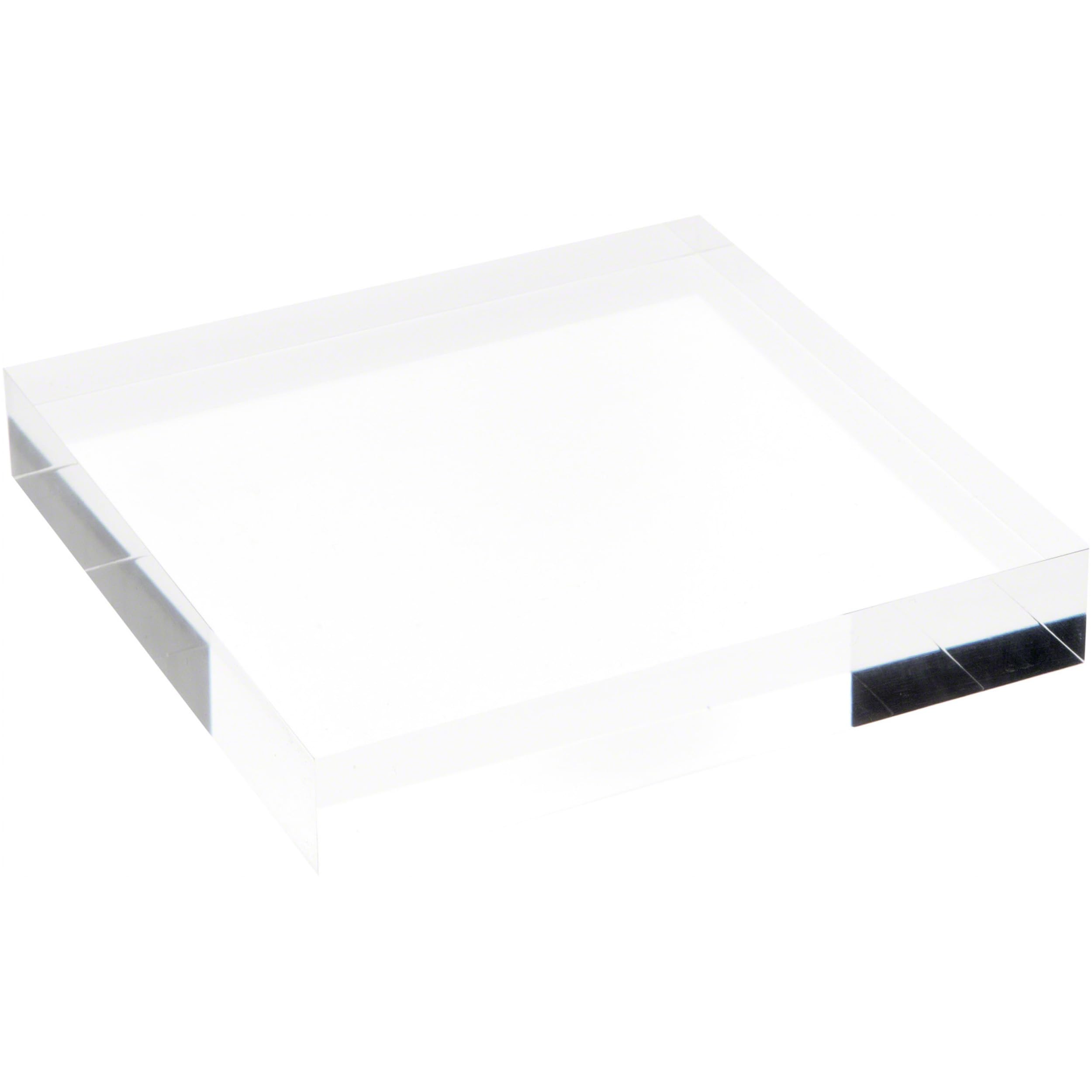 Plymor Clear Polished Acrylic Square Display Block, 1'' H x 6'' W x 6'' D