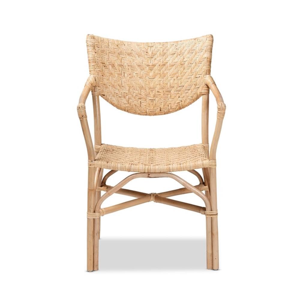 Baxton Studio Damani Modern Brown Finished Rattan Dining Chair
