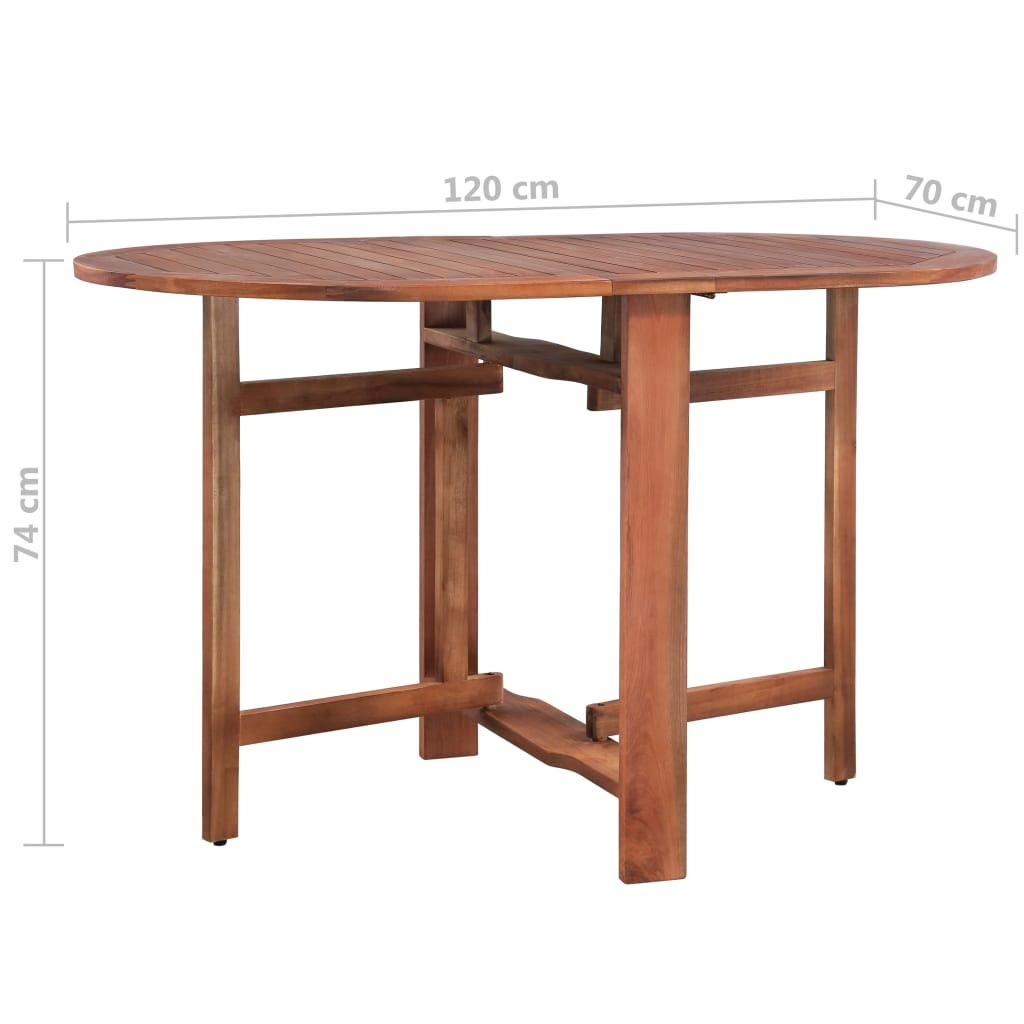 vidaXL Garden Table 47.2"x27.6"x29.1" Solid Acacia Wood