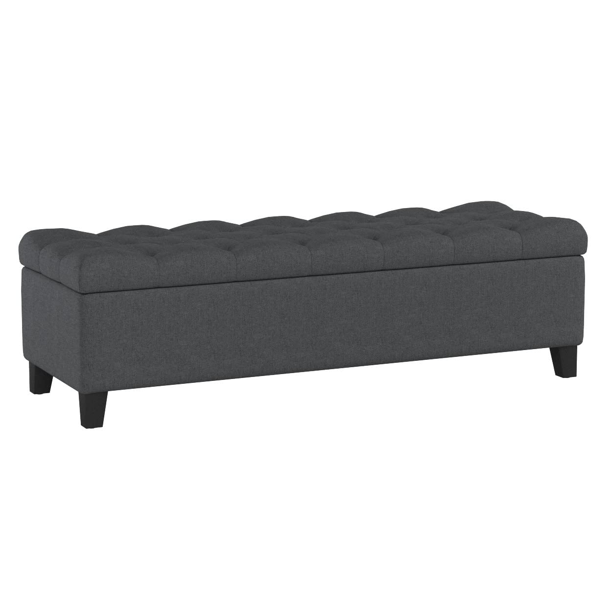Christopher Knight Home Ottilie Fabric Storage Ottoman, Dark Grey Dimensions: 17.50   D x 51.00   W x 17.00   H