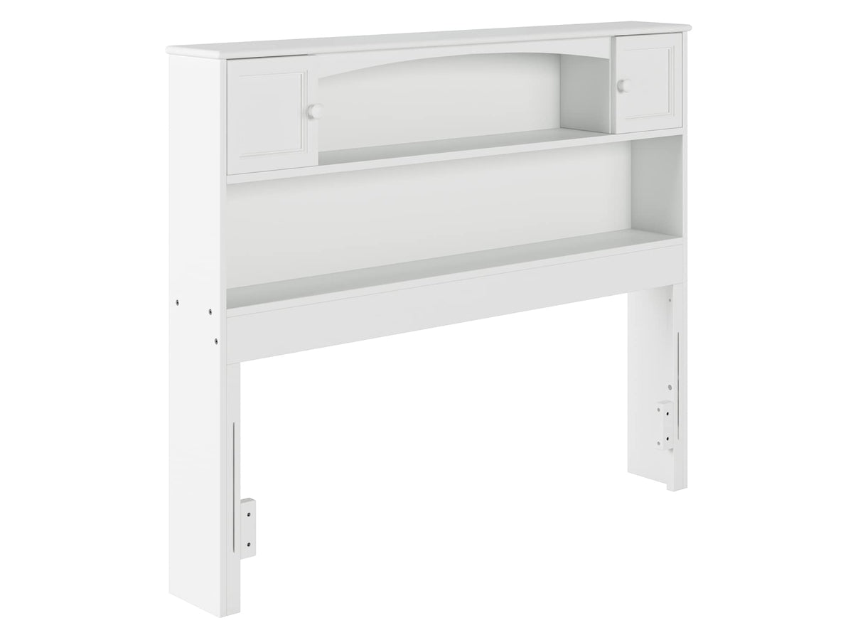 Afi Newport Full Size Bookcase Headboard With Attachable Charger In White