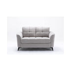 Lilola Home Callie Light Gray Velvet Fabric Loveseat