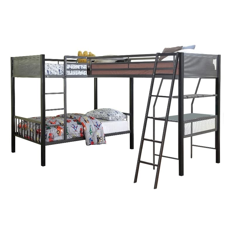 Coaster Meyers Twin/Twin/Twin Triple Bunk Bed, Black