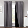 Nicetown Total Shade Room Warming Curtains And Draperies, Heavy-Duty Full Light Shading Drapes With Black Liner Backing For Vill