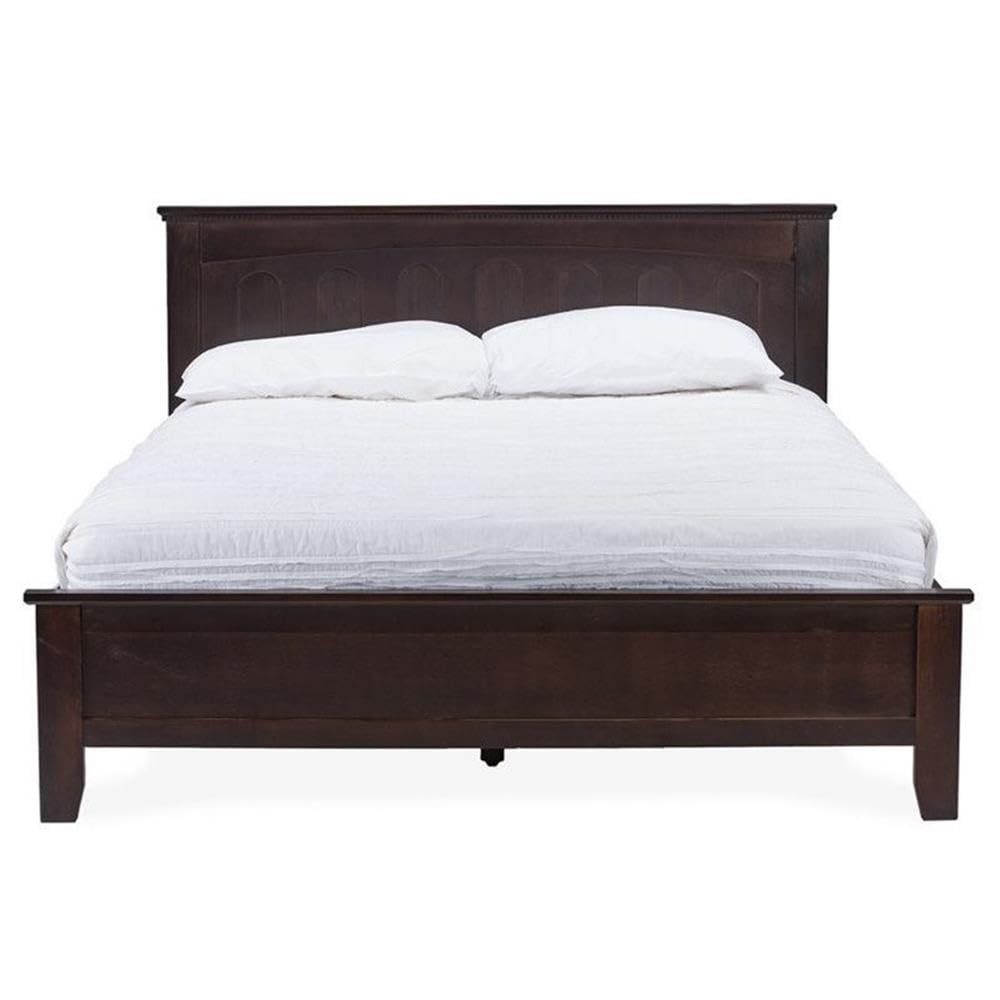 Baxton Studio Spuma Cappuccino Wood Contemporary Bed, Twin, Brown