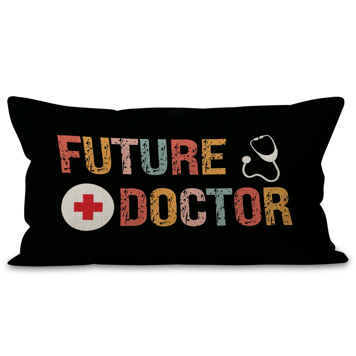 Mancheng-Zi Future Doctor Gifts,Future Doctor Gifts For Student,School Doctor Gifts,Groovy Future Doctor 12X20 Pillow Covers,Doc