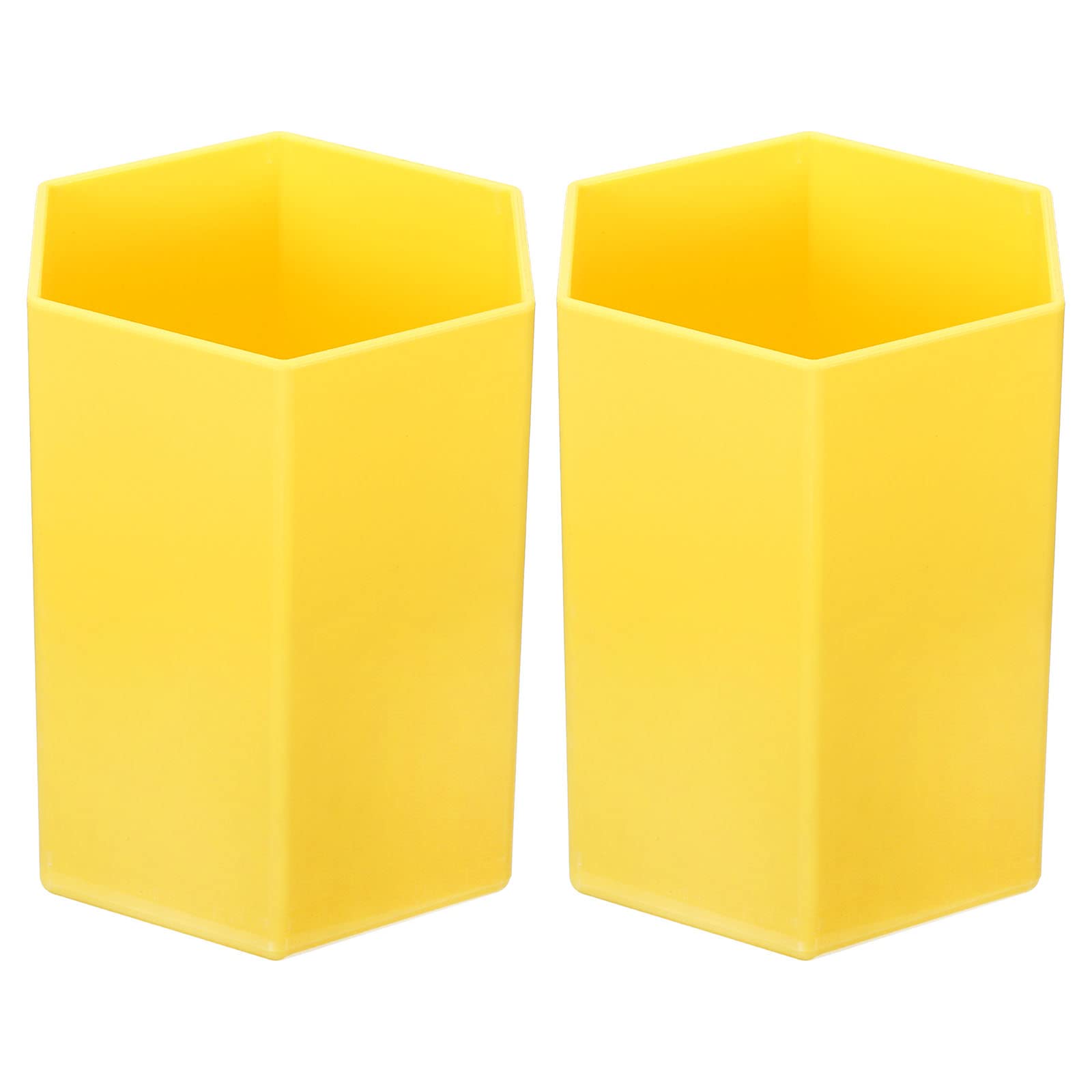 Patikil Pencil Holder, 2 Pack Plastic Pen Makeup Brush Holder Cup Storage Hexagon Desktop Organizer Stationery Caddy For Home Of