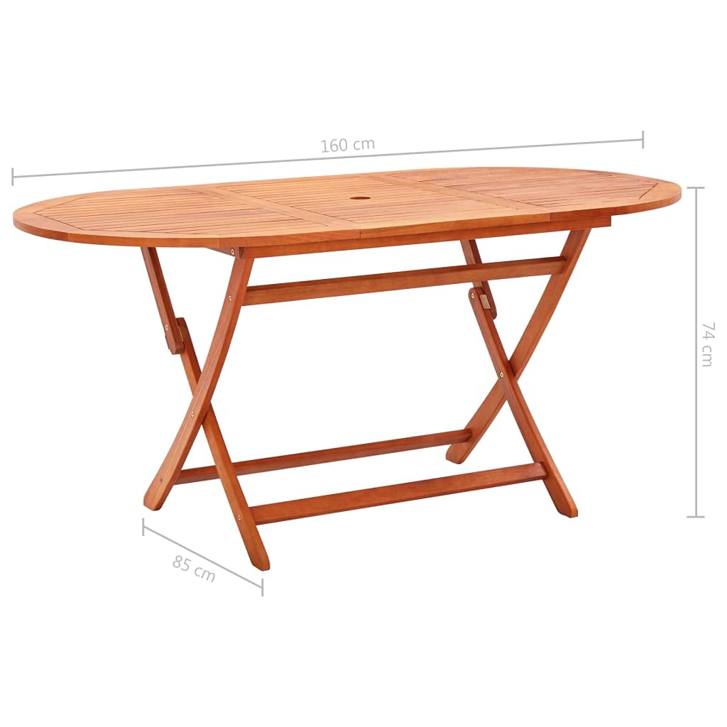 vidaXL Patio Dining Set 9 Piece, Outdoor Furniture Set with 8 Folding Chairs and 1 Table, Kitchen Set, Solid Wood Eucalyptus and Textilene
