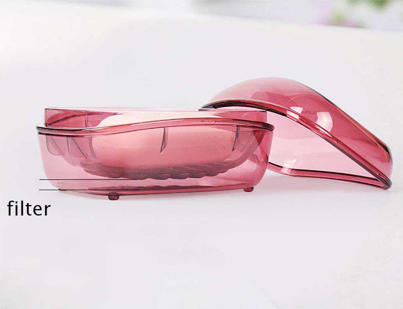 Dearjana Transparent Plastic Soap Case Holder Portable Clear Soap Container Box For Home Kitchen, Large Size, Pack Of 2 (Style 2