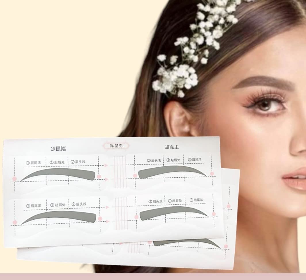 ONE STYLE/SHAPE SELF ADHESIVE [26-PIECES] EYEBROW STENCIL, HANDS FREE SHAPER, & MAKEUP | NATURAL LOOK & PERFECT EYEBROWS SHAPE E