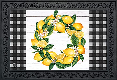 Briarwood Lane Lemon Wreath Summer Doormat Indoor Outdoor 30' X 18'