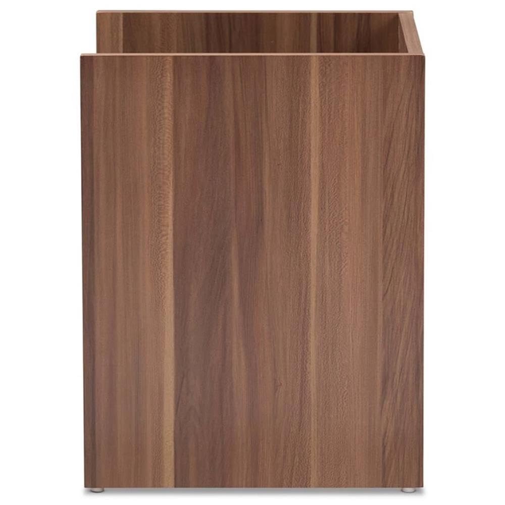 Baxton Studio Vanda Wood 1-Drawer Nightstand/Contemporary/Black/Walnut Brown/Particle Board/MDF with PU Paper