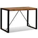 vidaXL 47.2" Solid Reclaimed Wood Dining Table with Powder-Coated Steel Legs - Unique, Eco-Friendly, Easy Assembly, Industrial Style Kitchen Furniture