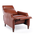 Comfort Pointe Balantyne Caramel Faux Leather Push Back Recliner with Wooden Legs