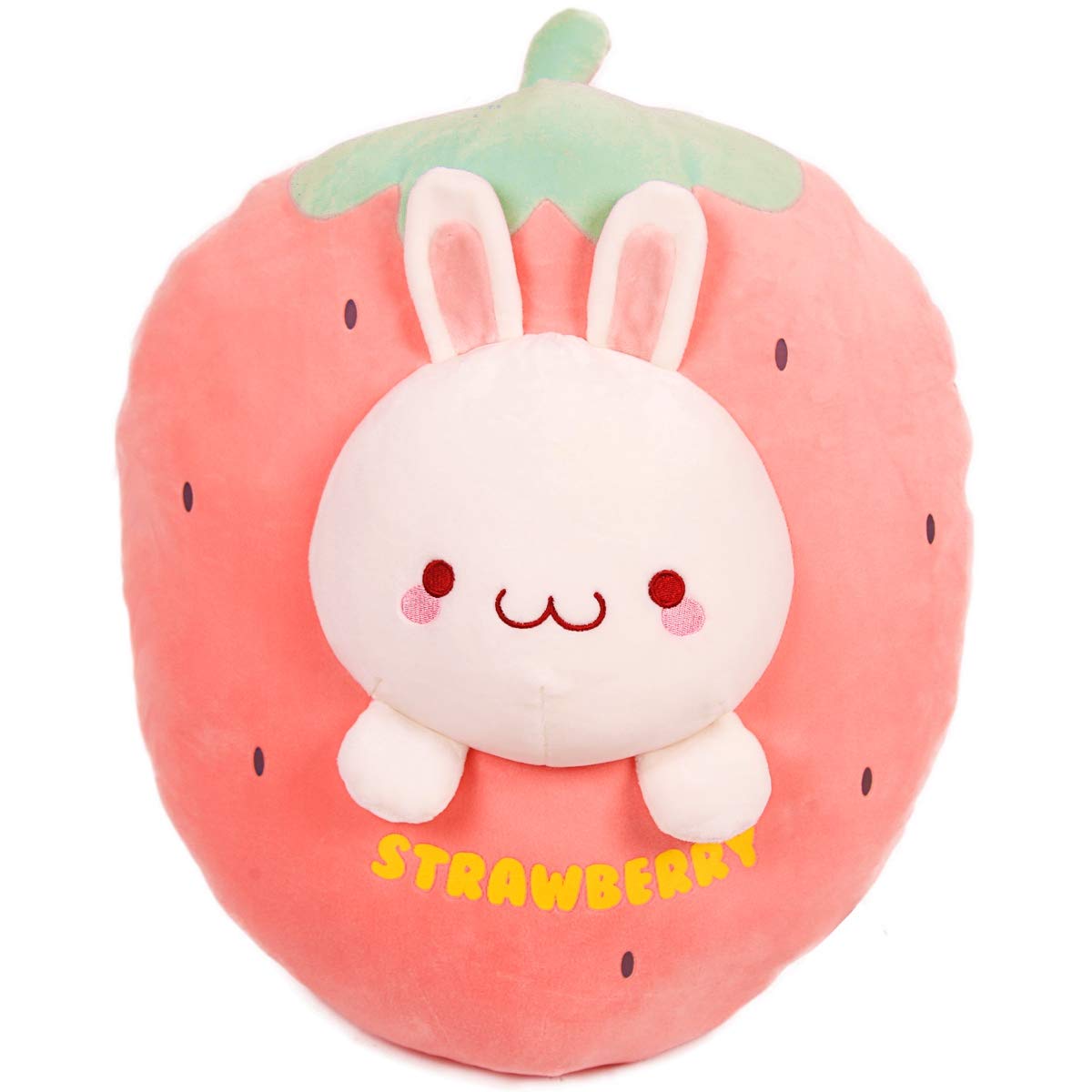 Arelux 18In Bunny Plush Pillow Cute Strawberry Stuffed Animal Kawaii Anime Bunny Plushie Soft Hugging Pillow Plush Toy Friends F