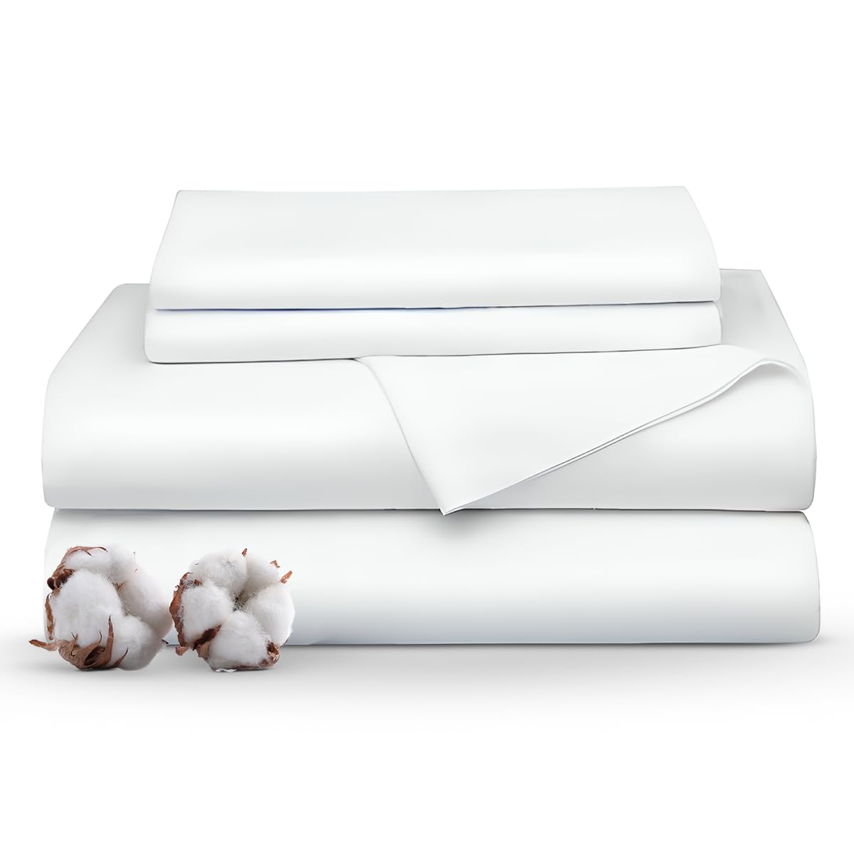 Minor Monkey California King Sheet Sets 100% Egyptian Cotton 1000 Thread Count White Bed Sheets For Cal King Size Bed 4 Piece Sh