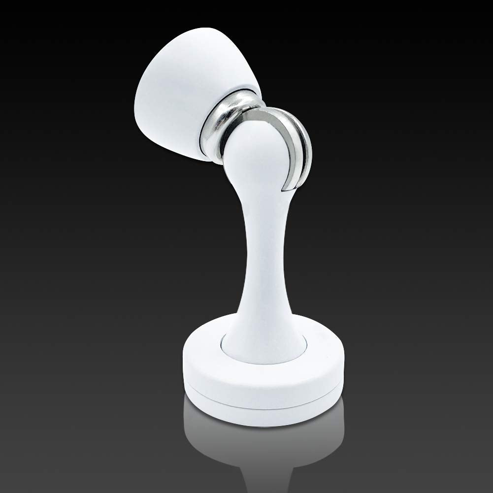 Kolako Door Stops, Magnetic Door Stoppers White, Brushed Floor Wall Mount Heavy Duty Soft Magnet Door Catch Holder Modern Magnet
