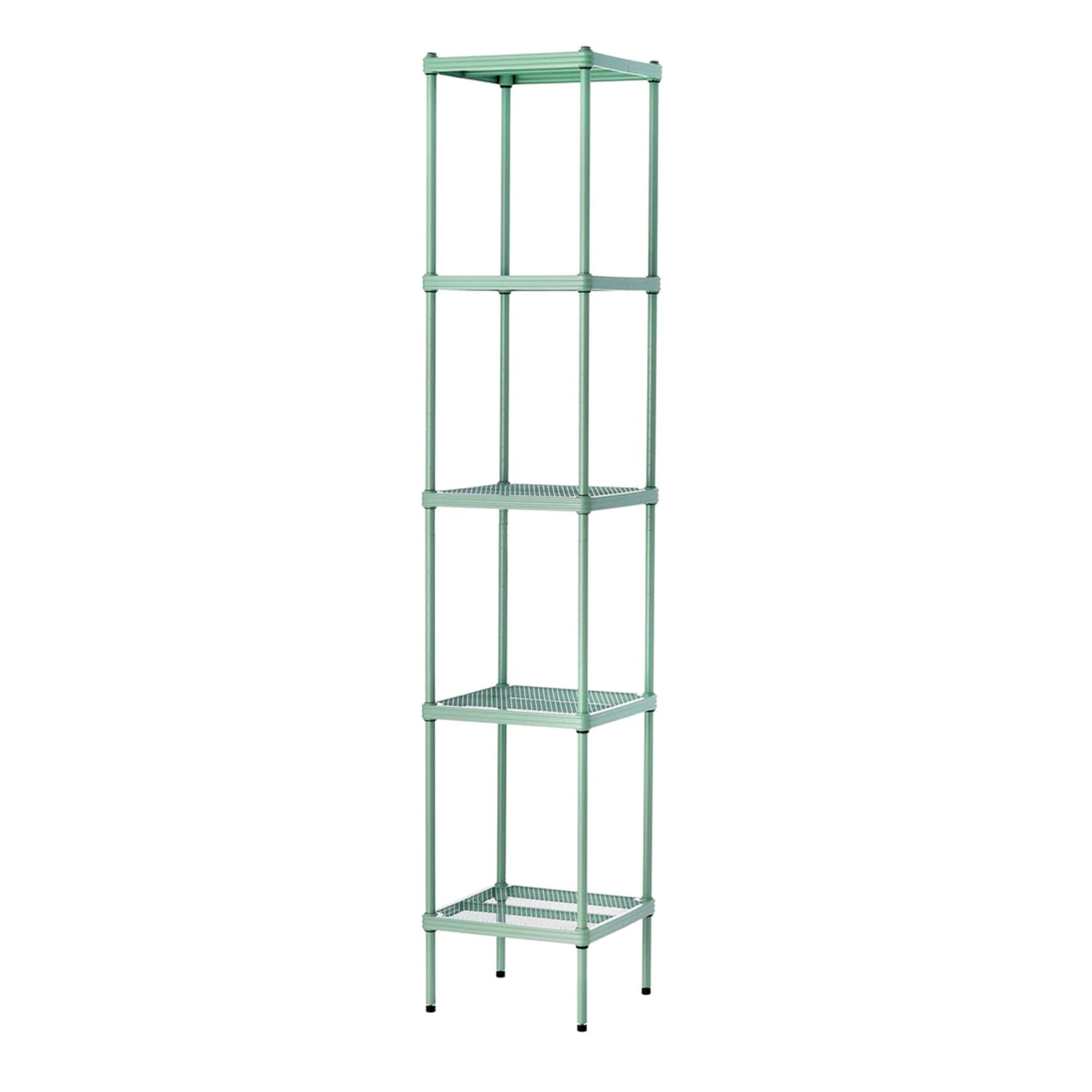 Design Ideas MeshWorks 5 Tier Full Size Metal Storage Shelving Tower for Kitchen, Office, or Garage Organization, 13.8    x 13.8