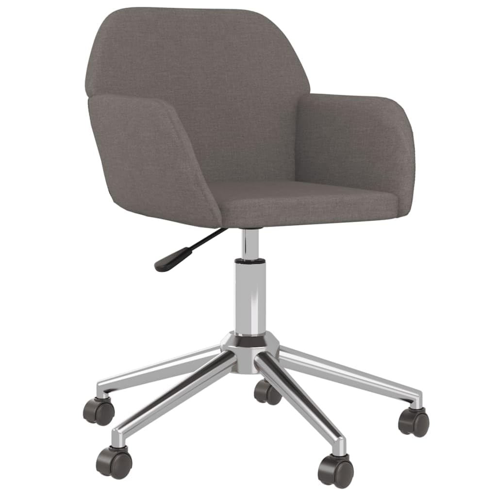 vidaXL Swivel Dining Chair Set in Dark Gray Fabric - Adjustable Height Metal Plywood Chairs with Armrest