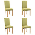 vidaXL Set of 4 Modern Dining Chairs in Green Fabric, Ergonomically Designed with Padded Seat and Backrest