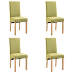 vidaXL Set of 4 Modern Dining Chairs in Green Fabric, Ergonomically Designed with Padded Seat and Backrest