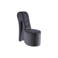 Best Master Furniture Tristram 19" Velvet High Heel Shoe Chair in Gray