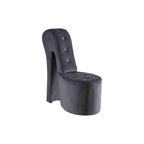 Best Master Furniture Tristram 19" Velvet High Heel Shoe Chair in Gray