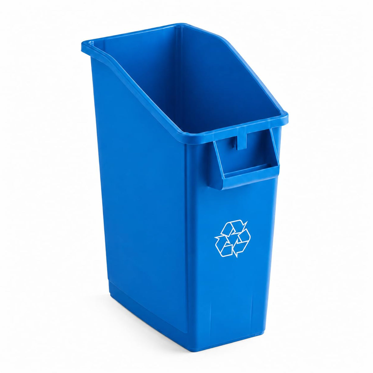 Glownary Rectangular UnderCounter Recycling Bin, 13 Gallon, Blue, 21.75W x 11.19D x 26.63H inches