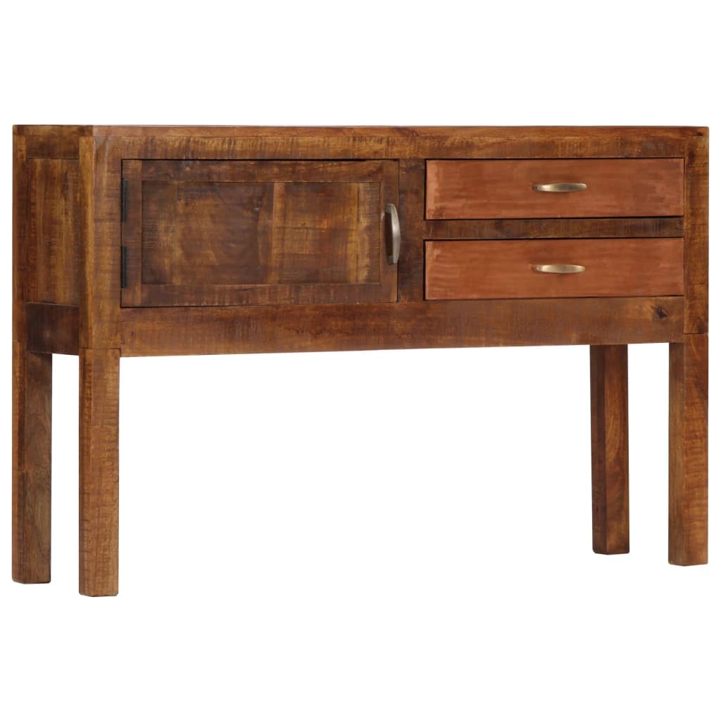 vidaXL Vintage Sideboard | Solid Mango Wood | Polished and Lacquered | Organized Storage | Two Drawers and One Door Cabinet | Size: 46.5&quot;x11.8&quot;x29.5&quot;
