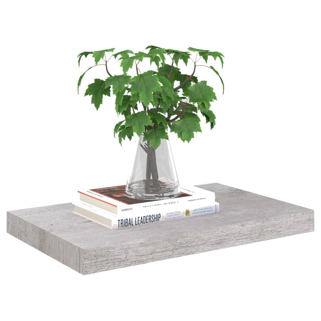 SKM Floating Wall Shelves 2 pcs Concrete Gray 19.7&quot;x9.1&quot;x1.5&quot; MDF