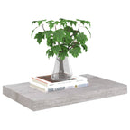 SKM Floating Wall Shelves 2 pcs Concrete Gray 19.7"x9.1"x1.5" MDF