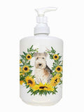 Caroline's Treasures CK2972SOAP Labradoodle in Sunflowers Ceramic Soap Dispenser Hand Soap Dispenser Pump Bottles for Bathroom K