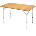 Kingcamp Bamboo Heavy Duty 176 Lbs Environmental Protection Oversize Anti-Uv Portable Folding Table, Picnic, Camping, Three Heights, 4-6 People