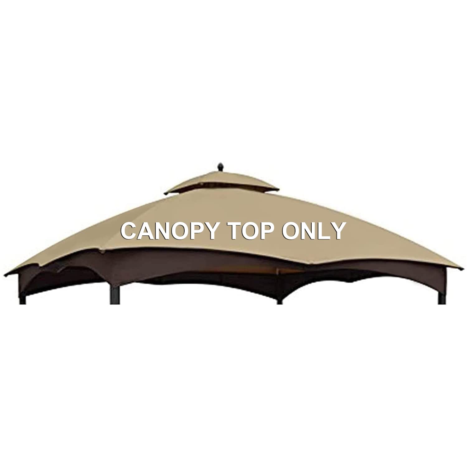 Coastshade Patio 10X12 Replacement Canopy Roof For Lowe'S Allen Roth 10X12 Gazebo Backyard Double Top Gazebo (Khaki