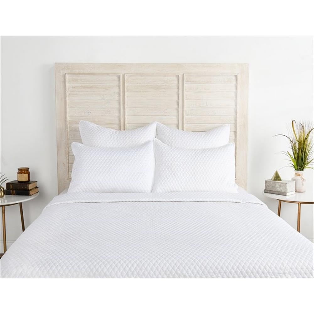 Kosas Home Winthrop 26X26 Diamond Matte Poly Sateen Fabric Euro Sham In White