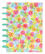 Talia Discbound Notebooks, Planner, Customizable, (Xwatercolor Bloom W/Celestial Turquoise Discs, Letter (8.5In X 11In))