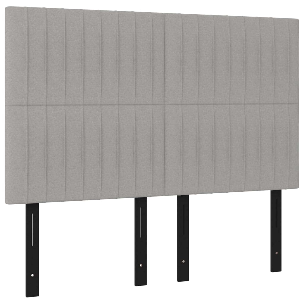 Vidaxl 4X Headboards Home Indoor Bed Accessory Bedroom Upholstered Headboard Bed Header Furniture Light Gray 28.3"X2"X30.7"/34.6" Fabric
