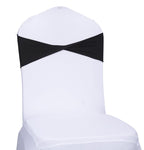 Mds Pack Of 100 Spandex Chair Sashes Bow Sash Elastic Chair Bands Ties Without Buckle For Wedding And Events Decoration Spandex Slider Sashes Bow - Black