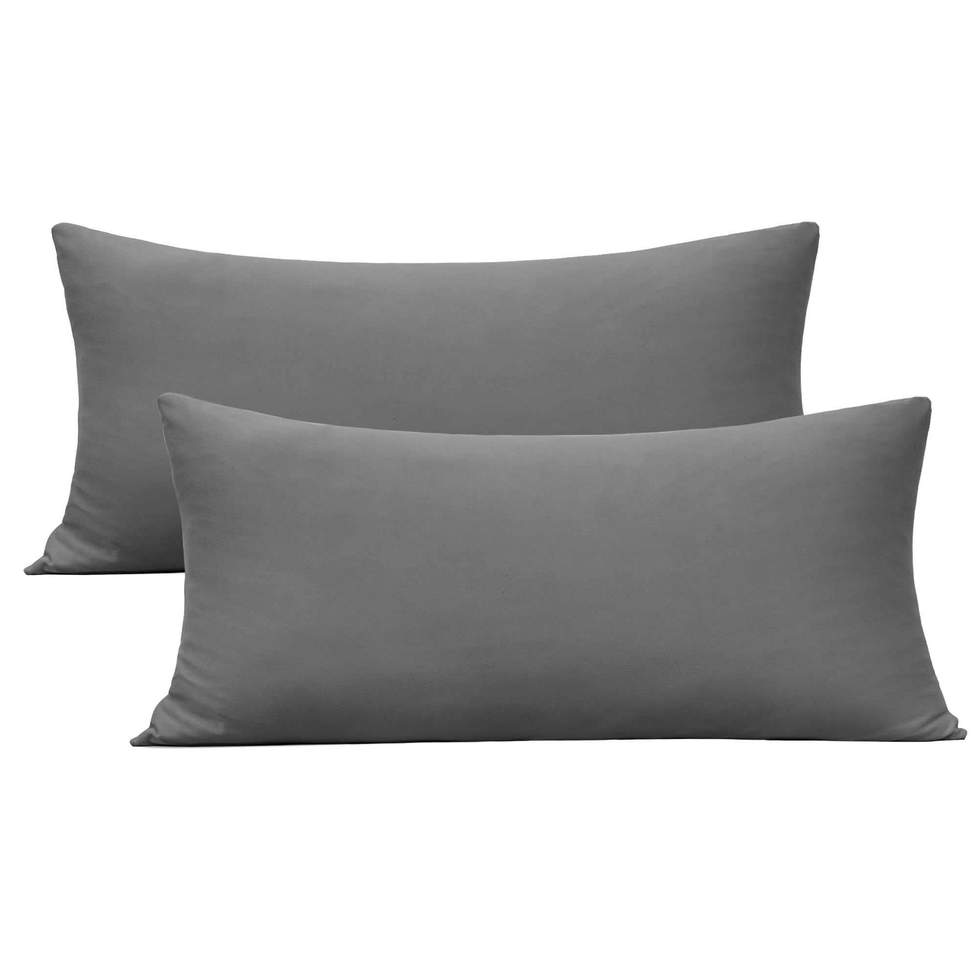 2-Pack Stretch Pillow Cases King - Jersey Knit & Ultra Soft Pillowcases T-Shirt Like Microfiber Blend - Envelope Closure & Suita