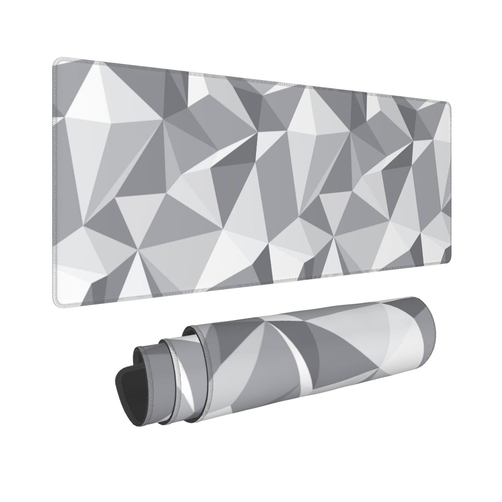 Grey Geometric Gray Gaming Mouse Pad Large Xl Desk Mat Abstract Long Extended Pads Big Mousepad For Home Office Decor Accessorie