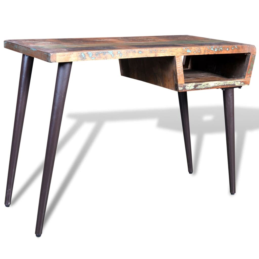 vidaXL Desk Computer Desk Writing Table with Iron Legs Solid Wood Reclaimed